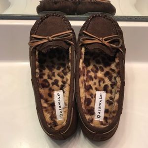 Airwalk chocolate brown faux suede moccasins!!
